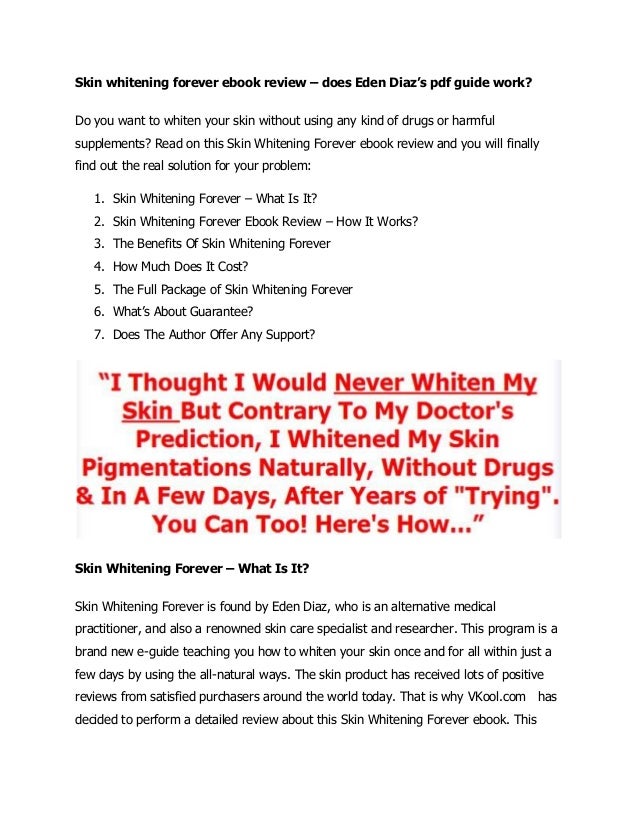 Skin Whitening Forever Pdf